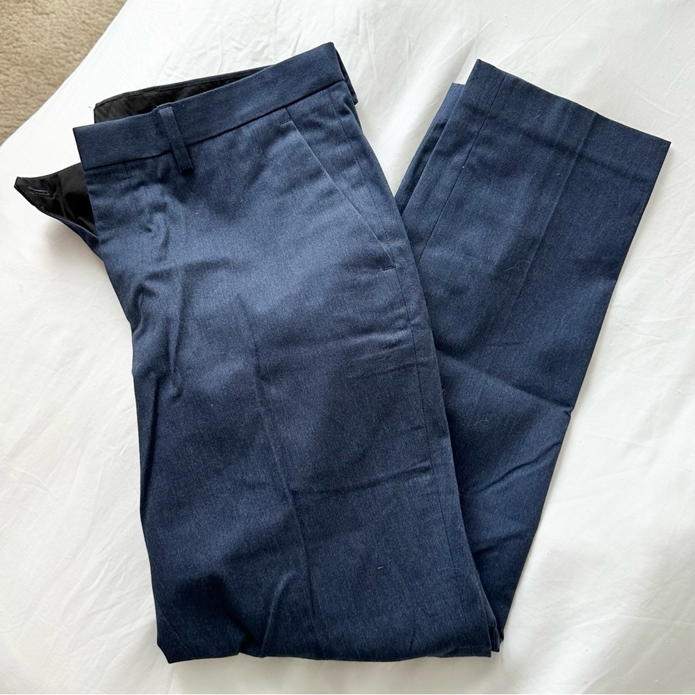 Express Skinny Innovator Cotton Blend Blue Suit Dress Pant 30x30